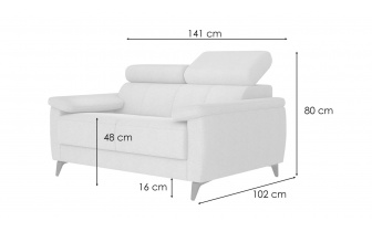 Sofa 2-Sitzer mit verstellbaren Kopfstützen TAUNUS