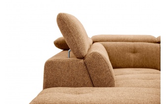 Canapé d'angle gauche avec appuis-tête réglables 5 places AVENA