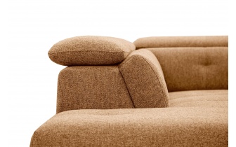 Canapé d'angle gauche avec appuis-tête réglables 5 places AVENA