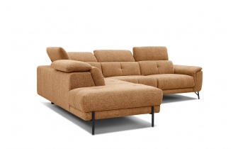 Canapé d'angle gauche avec appuis-tête réglables 5 places AVENA