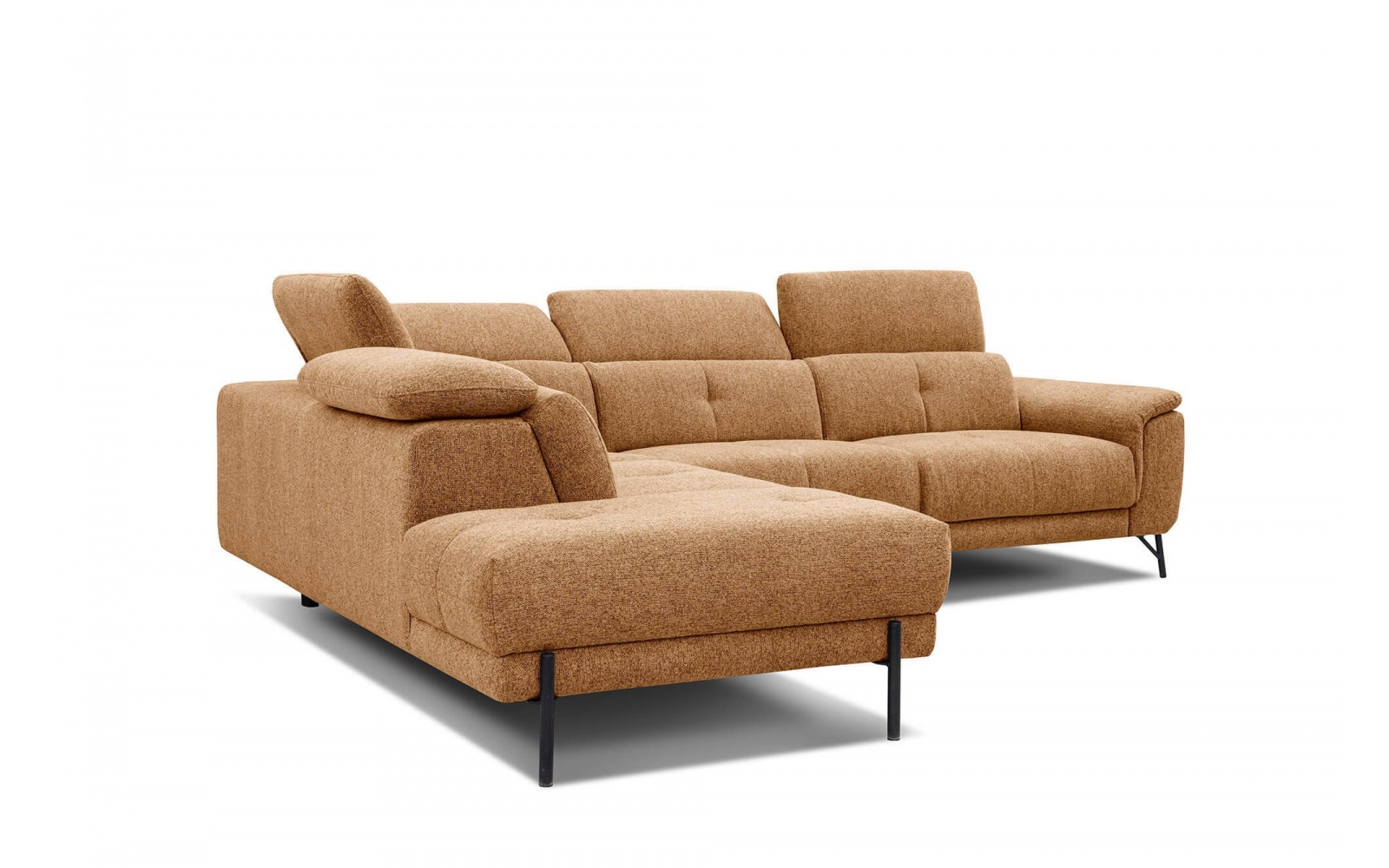 Canapé d'angle gauche avec appuis-tête réglables 5 places AVENA