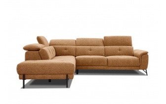 Canapé d'angle gauche avec appuis-tête réglables 5 places AVENA