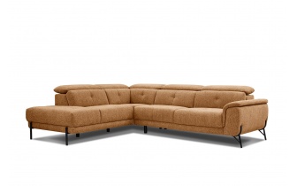 Canapé d'angle gauche avec appuis-tête réglables 5 places AVENA