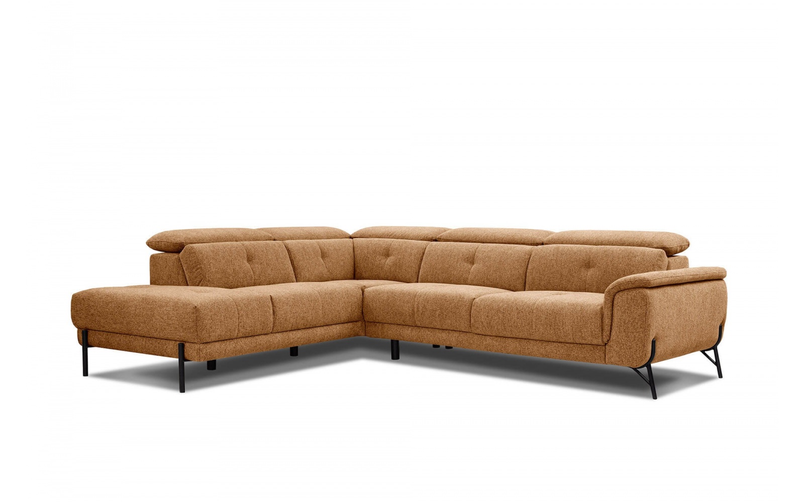 Canapé d'angle gauche avec appuis-tête réglables 5 places AVENA