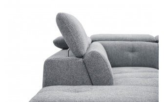 Canapé d'angle gauche avec appuis-tête réglables 5 places AVENA