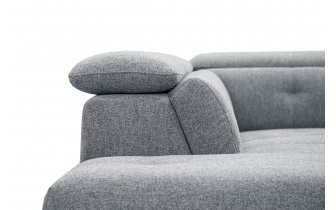 Canapé d'angle gauche avec appuis-tête réglables 5 places AVENA