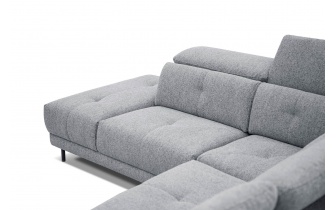 Canapé d'angle gauche avec appuis-tête réglables 5 places AVENA