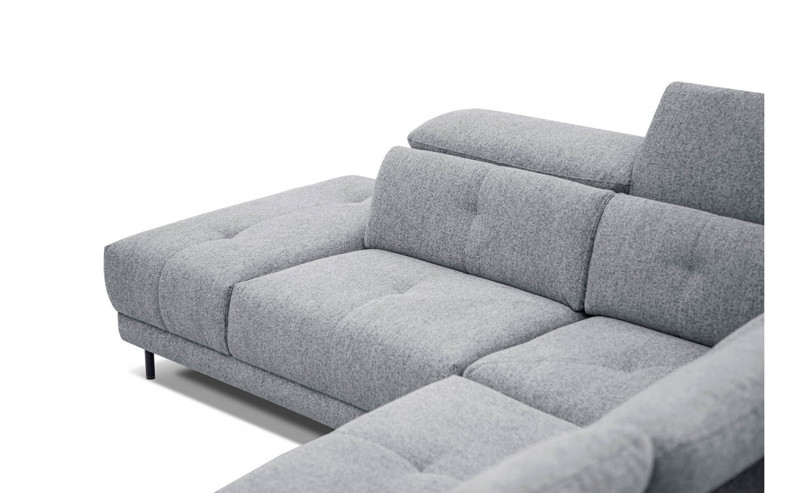 Canapé d'angle gauche avec appuis-tête réglables 5 places AVENA