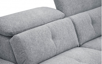 Canapé d'angle gauche avec appuis-tête réglables 5 places AVENA