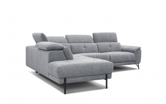 Canapé d'angle gauche avec appuis-tête réglables 5 places AVENA