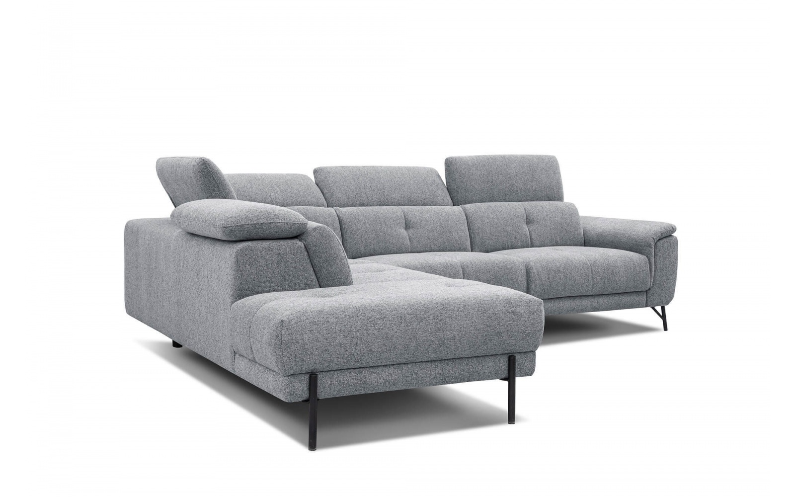 Canapé d'angle gauche avec appuis-tête réglables 5 places AVENA