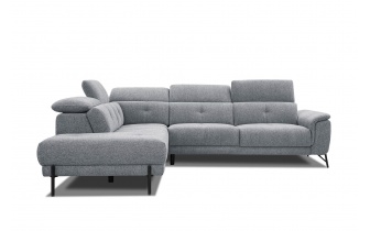 Canapé d'angle gauche avec appuis-tête réglables 5 places AVENA