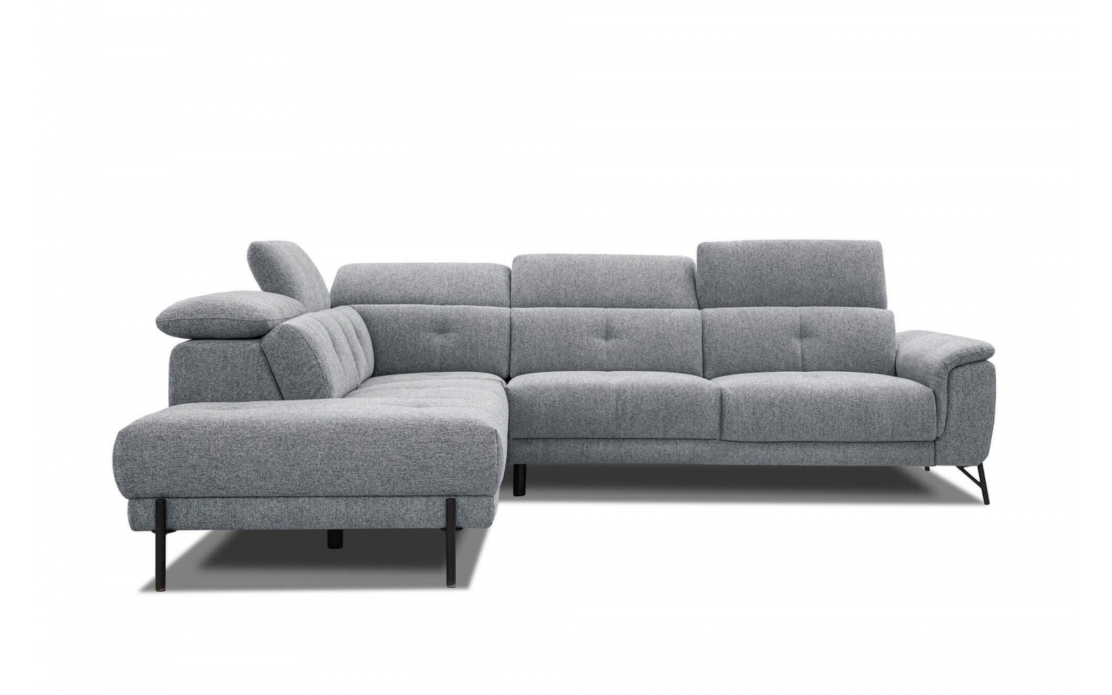 Canapé d'angle gauche avec appuis-tête réglables 5 places AVENA