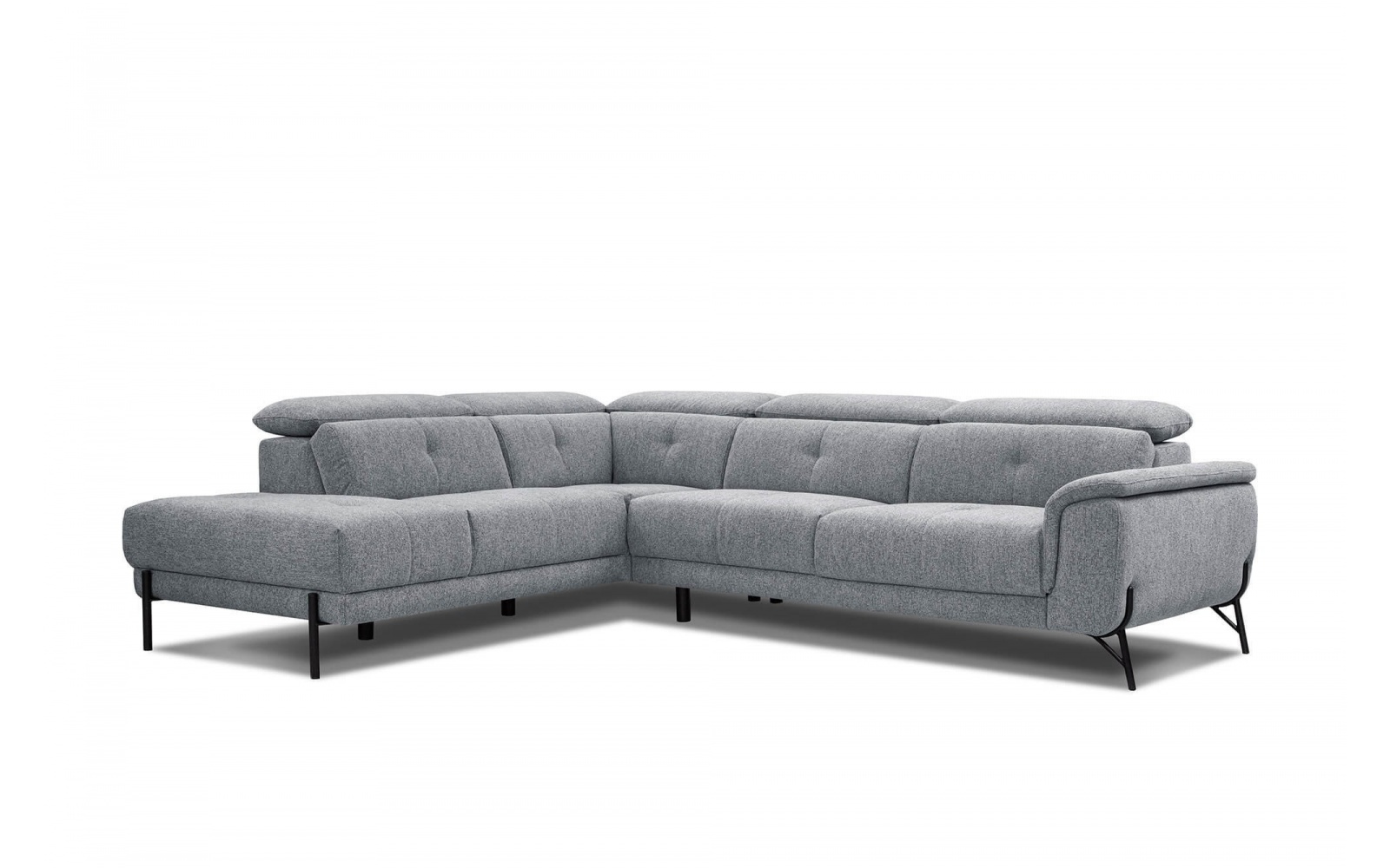 Canapé d'angle gauche avec appuis-tête réglables 5 places AVENA