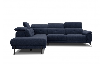 Canapé d'angle gauche avec appuis-tête réglables 5 places AVENA