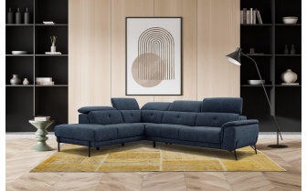 Canapé d'angle gauche avec appuis-tête réglables 5 places AVENA