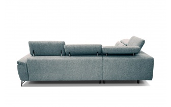 Canapé d'angle gauche avec appuis-tête réglables 5 places AVENA