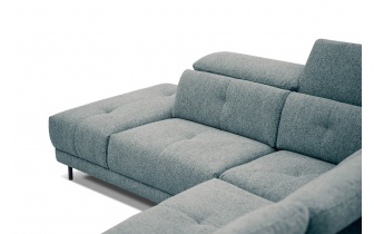 Canapé d'angle gauche avec appuis-tête réglables 5 places AVENA