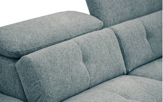 Canapé d'angle gauche avec appuis-tête réglables 5 places AVENA