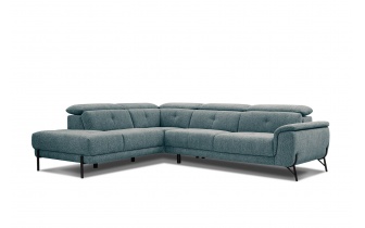 Canapé d'angle gauche avec appuis-tête réglables 5 places AVENA