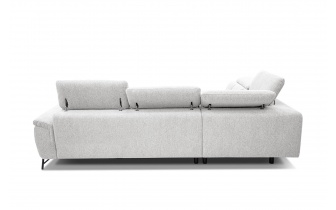 Canapé d'angle gauche avec appuis-tête réglables 5 places AVENA