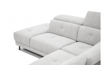 Canapé d'angle gauche avec appuis-tête réglables 5 places AVENA