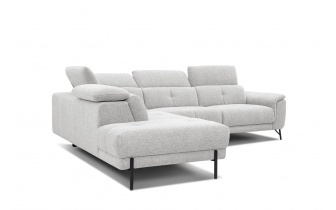 Canapé d'angle gauche avec appuis-tête réglables 5 places AVENA