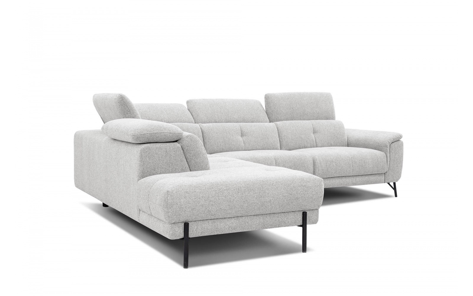 Canapé d'angle gauche avec appuis-tête réglables 5 places AVENA