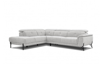 Canapé d'angle gauche avec appuis-tête réglables 5 places AVENA