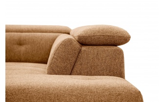 Canapé d'angle droit avec appuis-tête réglables 5 places AVENA