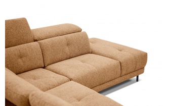 Canapé d'angle droit avec appuis-tête réglables 5 places AVENA