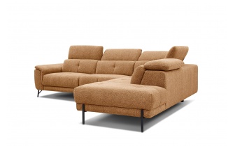 Canapé d'angle droit avec appuis-tête réglables 5 places AVENA