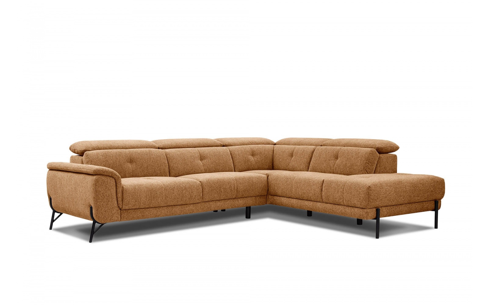 Canapé d'angle droit avec appuis-tête réglables 5 places AVENA