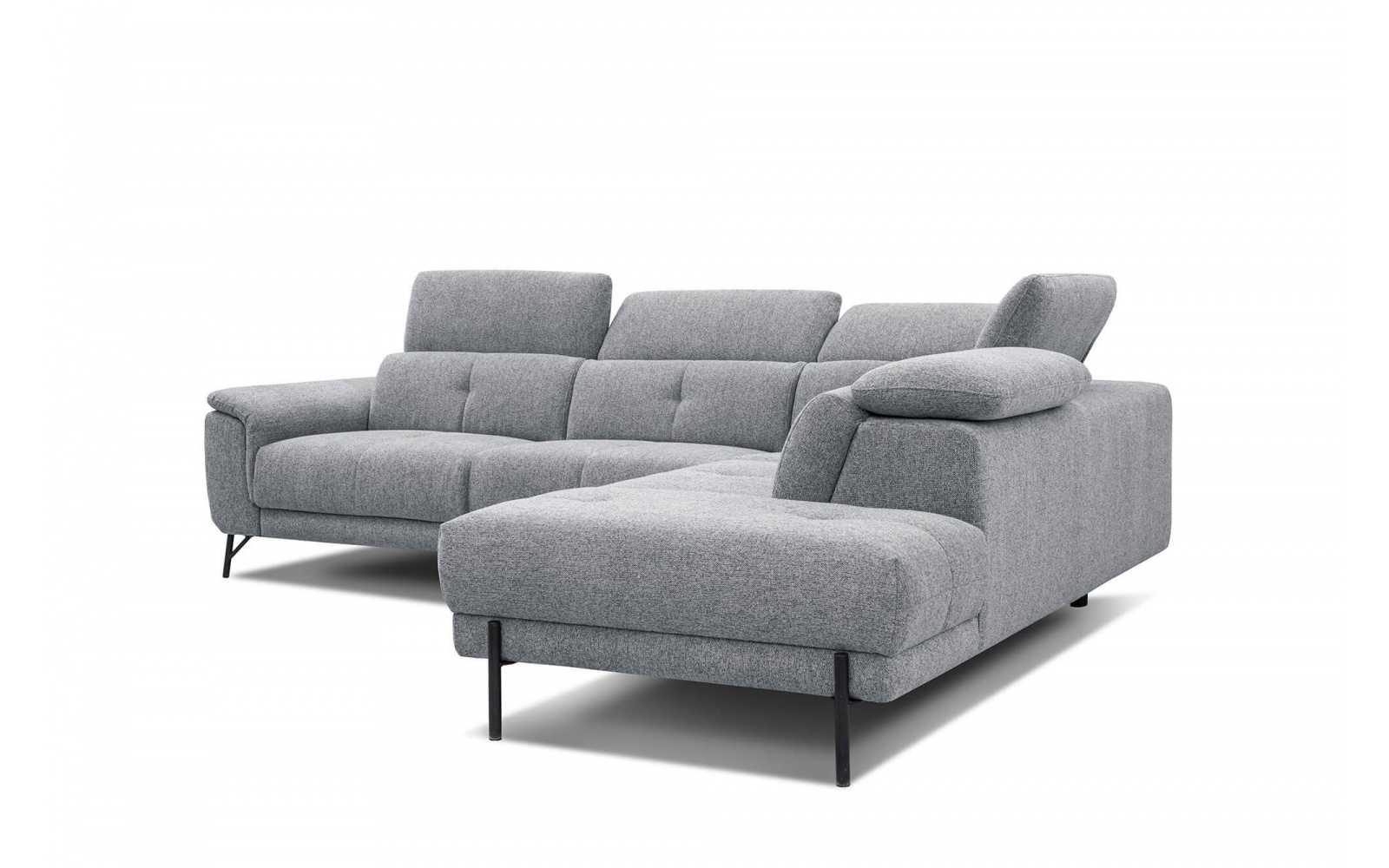 Canapé d'angle droit avec appuis-tête réglables 5 places AVENA