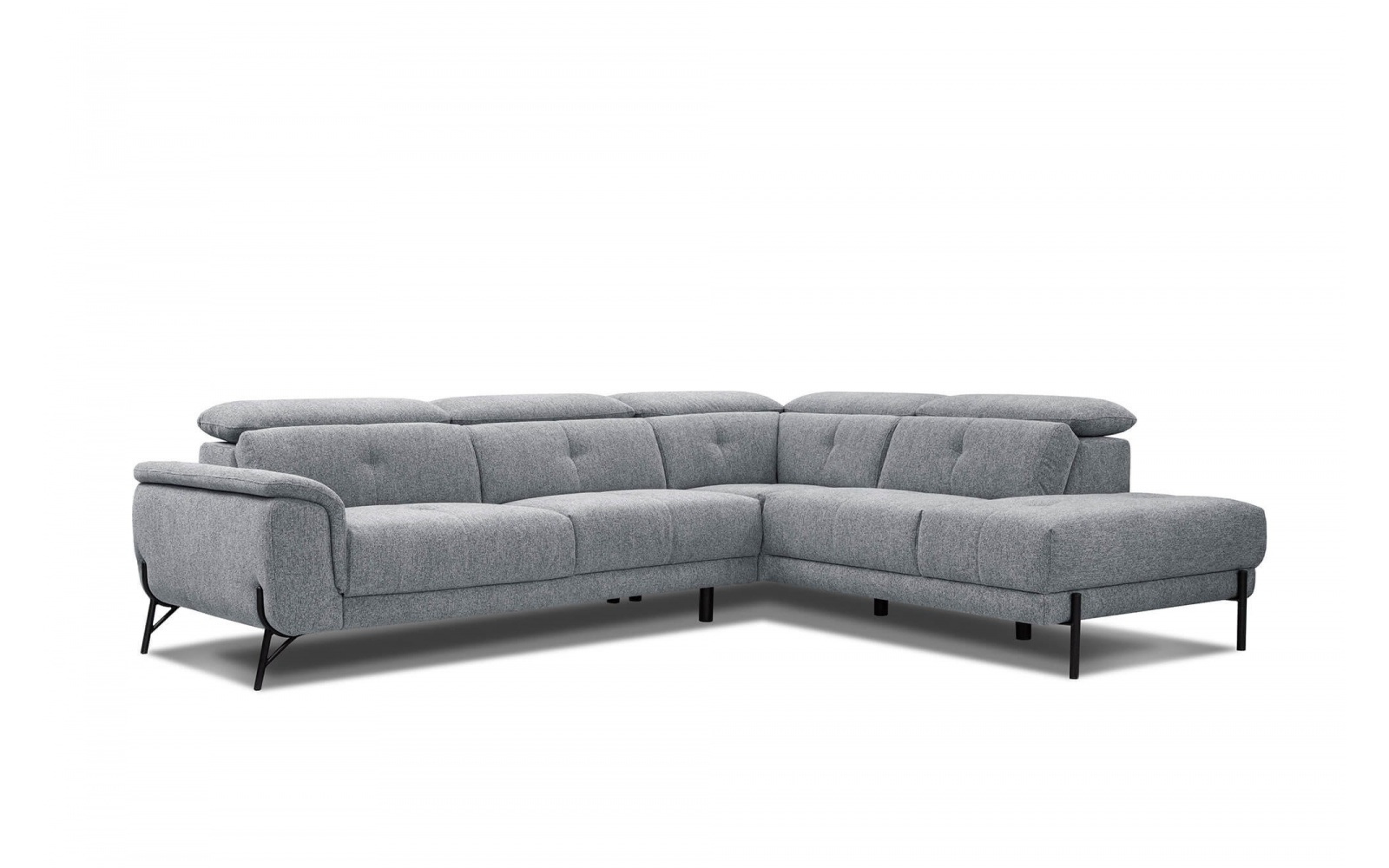 Canapé d'angle droit avec appuis-tête réglables 5 places AVENA