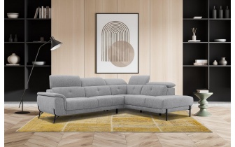 Canapé d'angle droit avec appuis-tête réglables 5 places AVENA