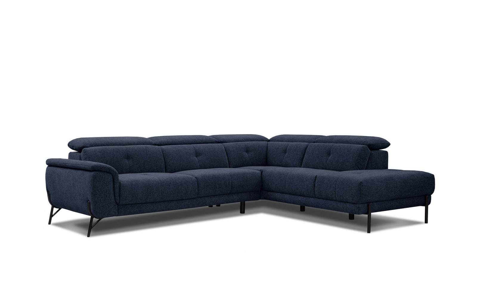 Canapé d'angle droit avec appuis-tête réglables 5 places AVENA