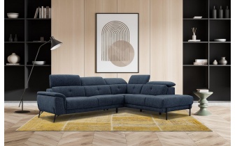 Canapé d'angle droit avec appuis-tête réglables 5 places AVENA