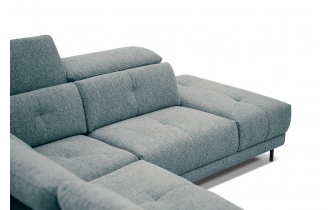 Canapé d'angle droit avec appuis-tête réglables 5 places AVENA