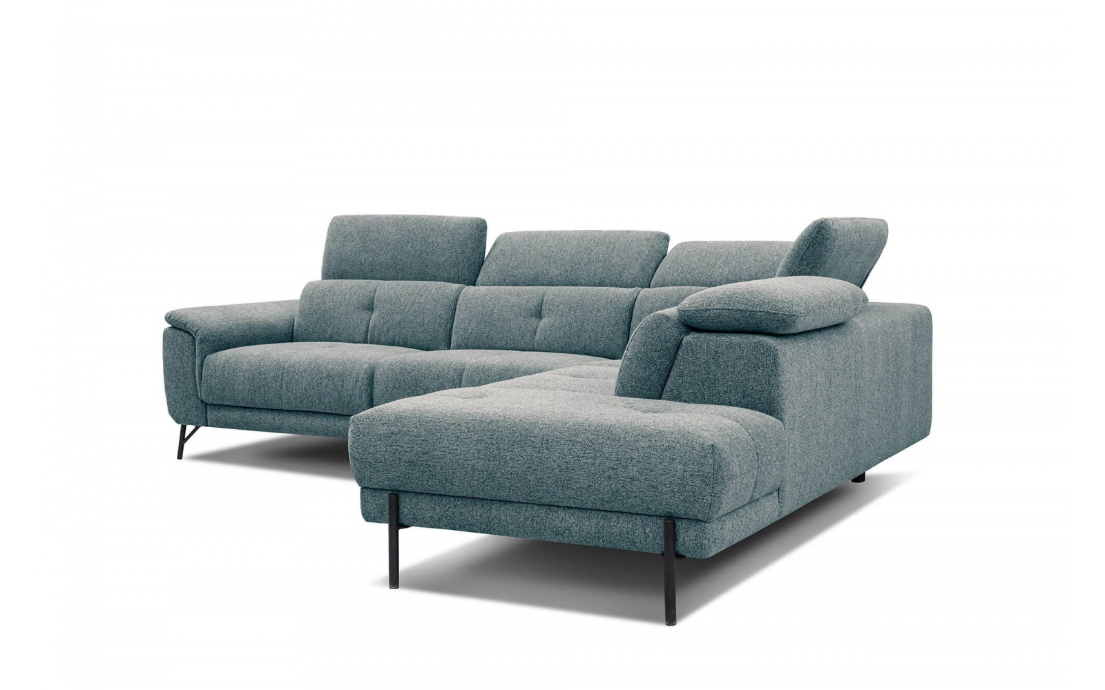 Canapé d'angle droit avec appuis-tête réglables 5 places AVENA