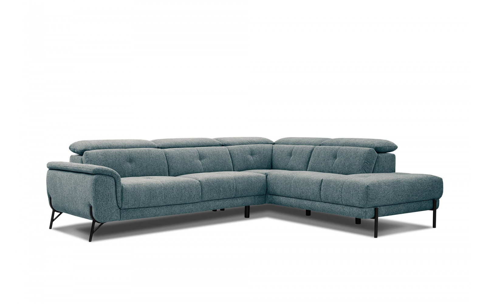 Canapé d'angle droit avec appuis-tête réglables 5 places AVENA