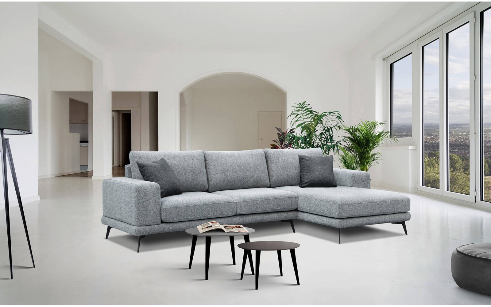 Canapé d'angle droit 4 places MEDIOLANE