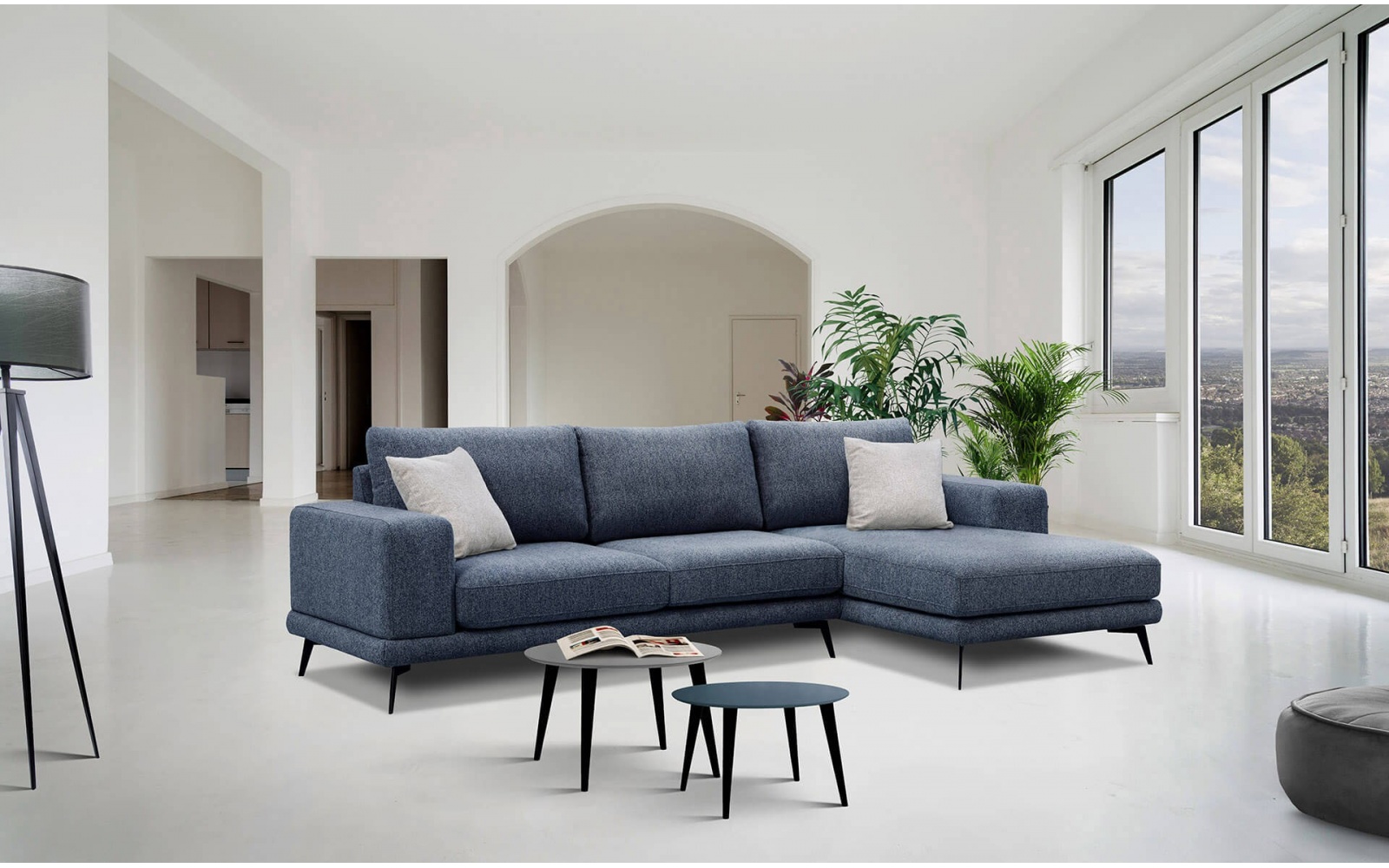 Canapé d'angle droit 4 places MEDIOLANE