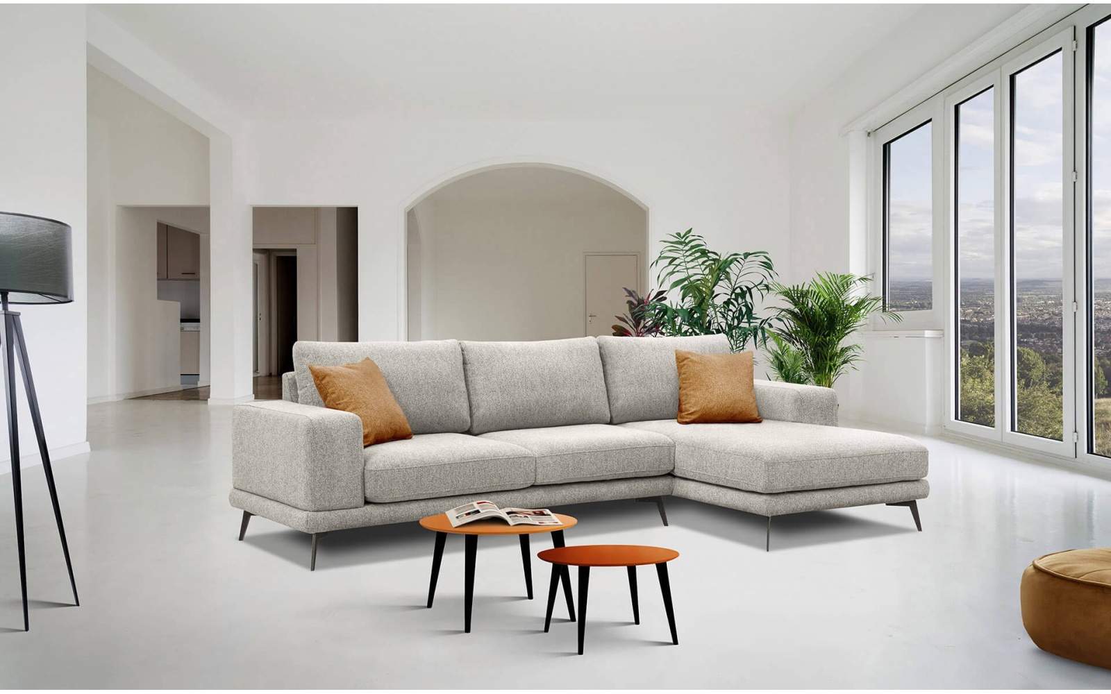 Canapé d'angle droit 4 places MEDIOLANE