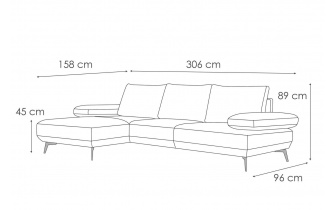Canapé d'angle gauche 4 places MELLO