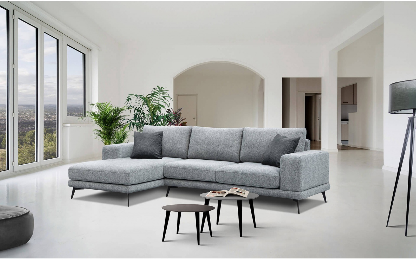 Canapé d'angle gauche 4 places MEDIOLANE