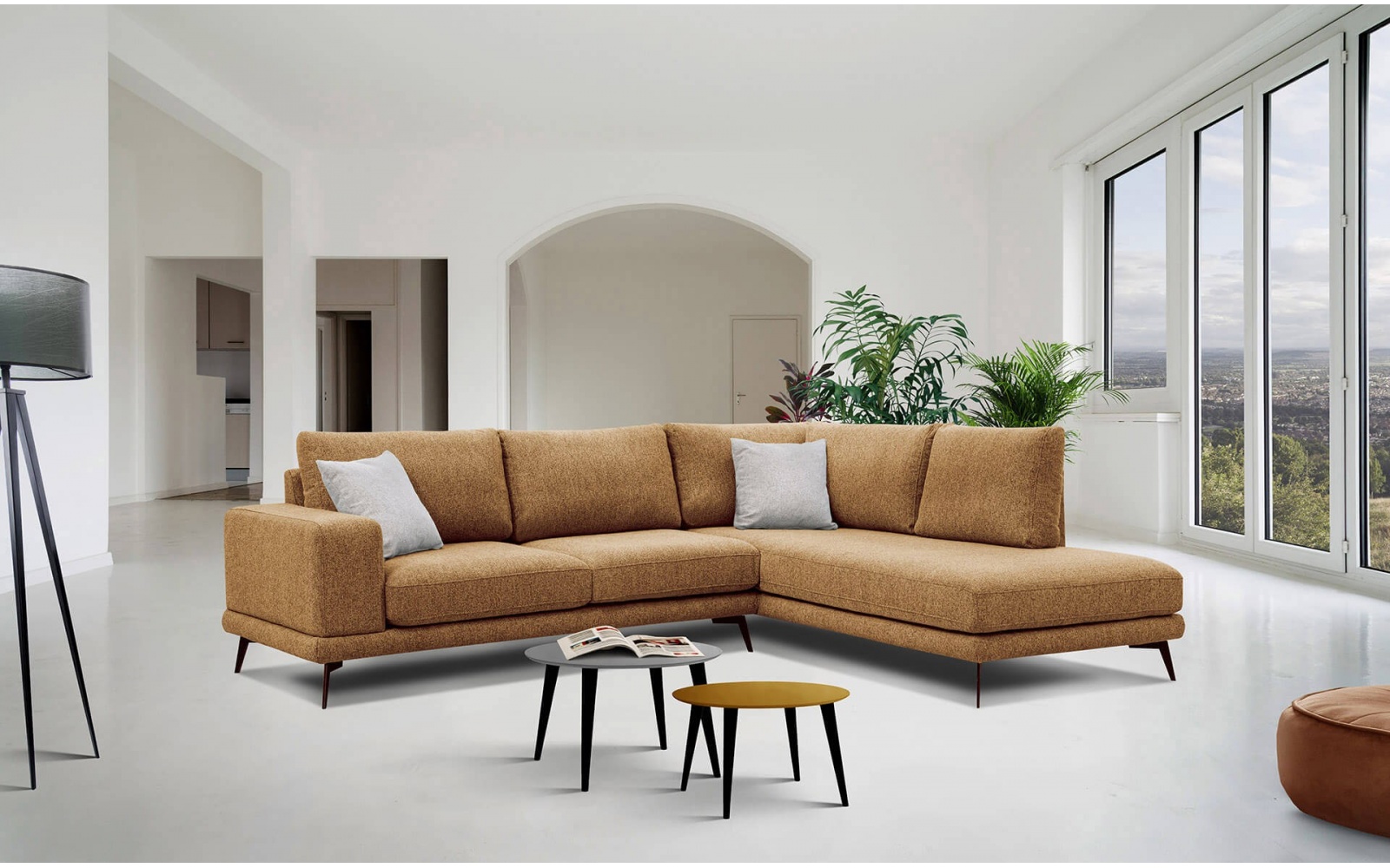 Canapé d’angle droit 5 places MEDIOLANE