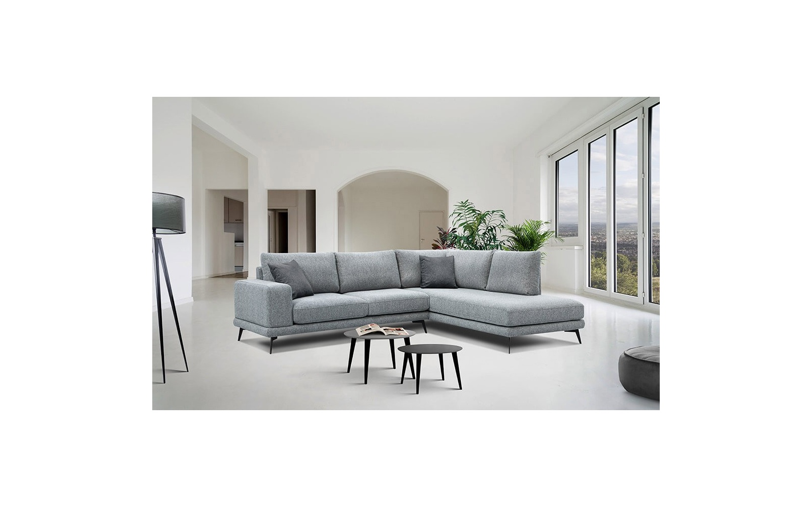 Canapé d’angle droit 5 places MEDIOLANE