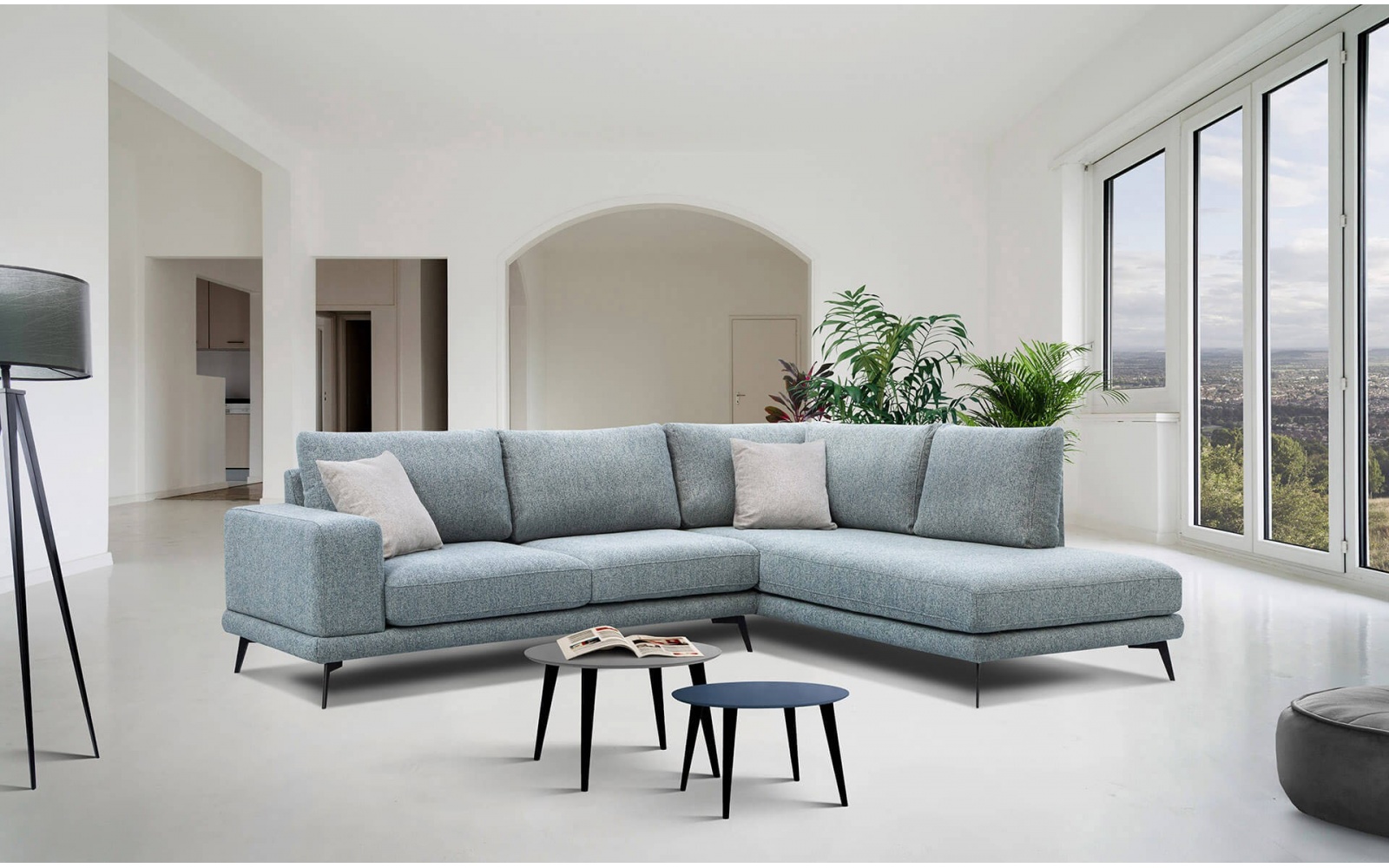 Canapé d’angle droit 5 places MEDIOLANE