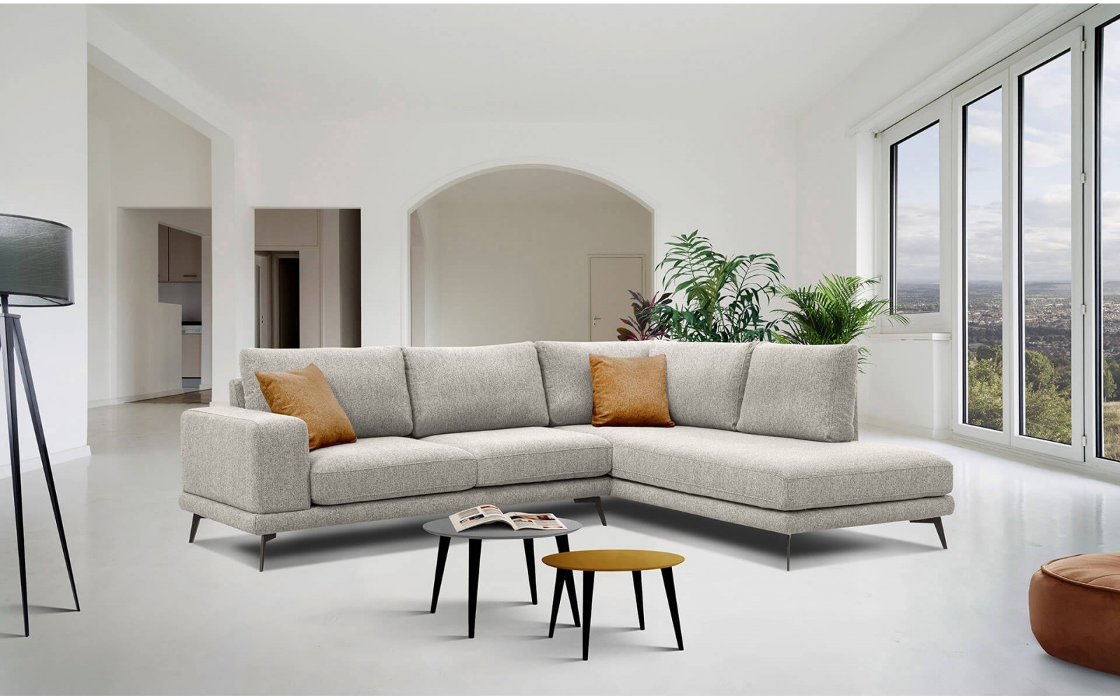 Canapé d’angle droit 5 places MEDIOLANE